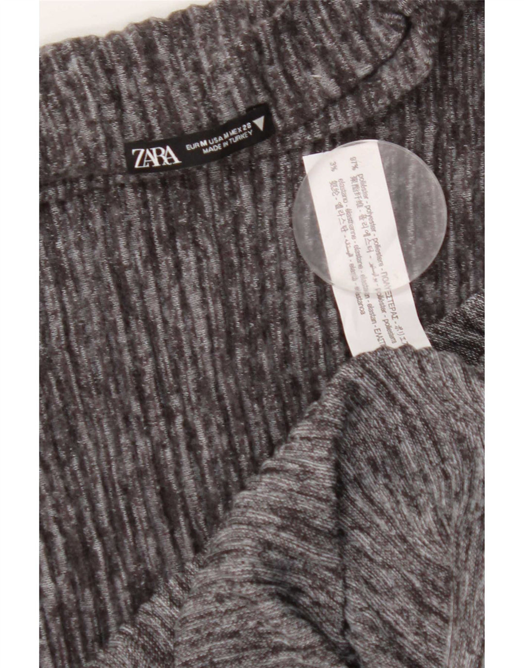 Vestido maxi feminino sem mangas Zara UK 12 poliéster cinza médio