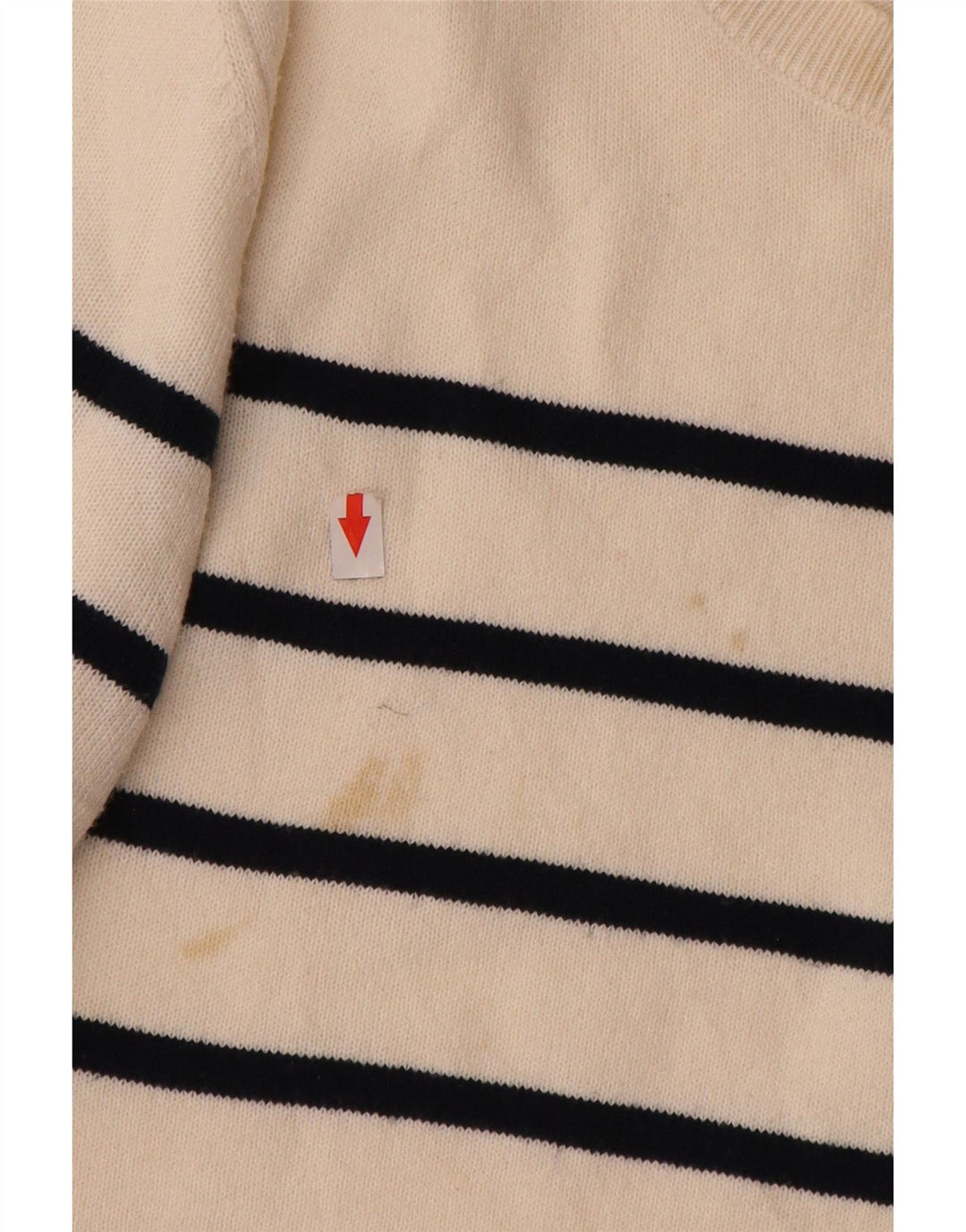 Suéter feminino Marks & Spencer com gola canoa e listrado branco médio UK 12