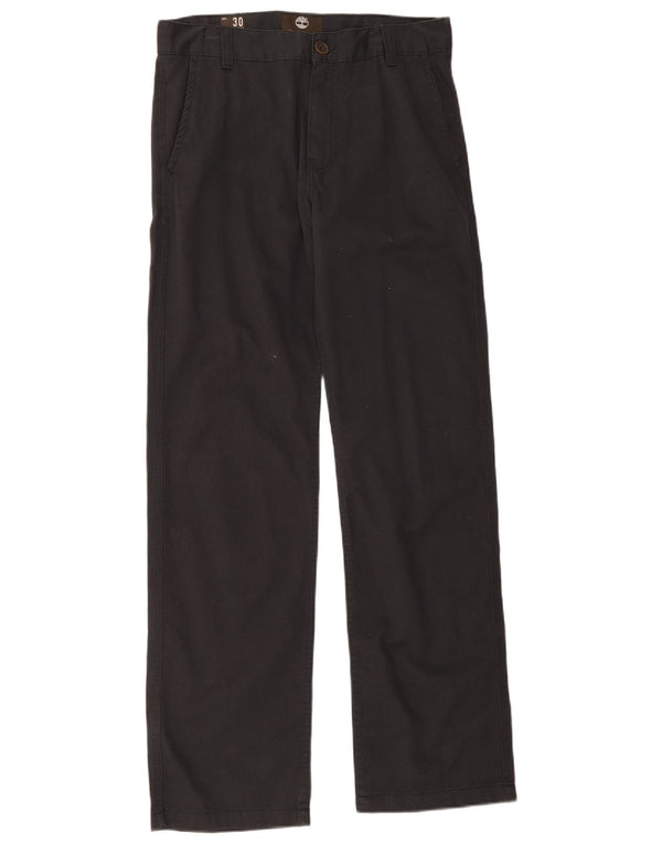 Calças Chino retas masculinas Timberland W30 L34 algodão cinza