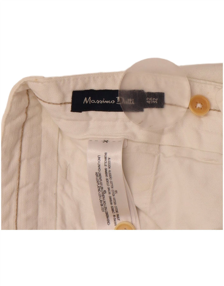 Calça masculina reta MASSIMO DUTTI UE 42 grande W32 L32 branco