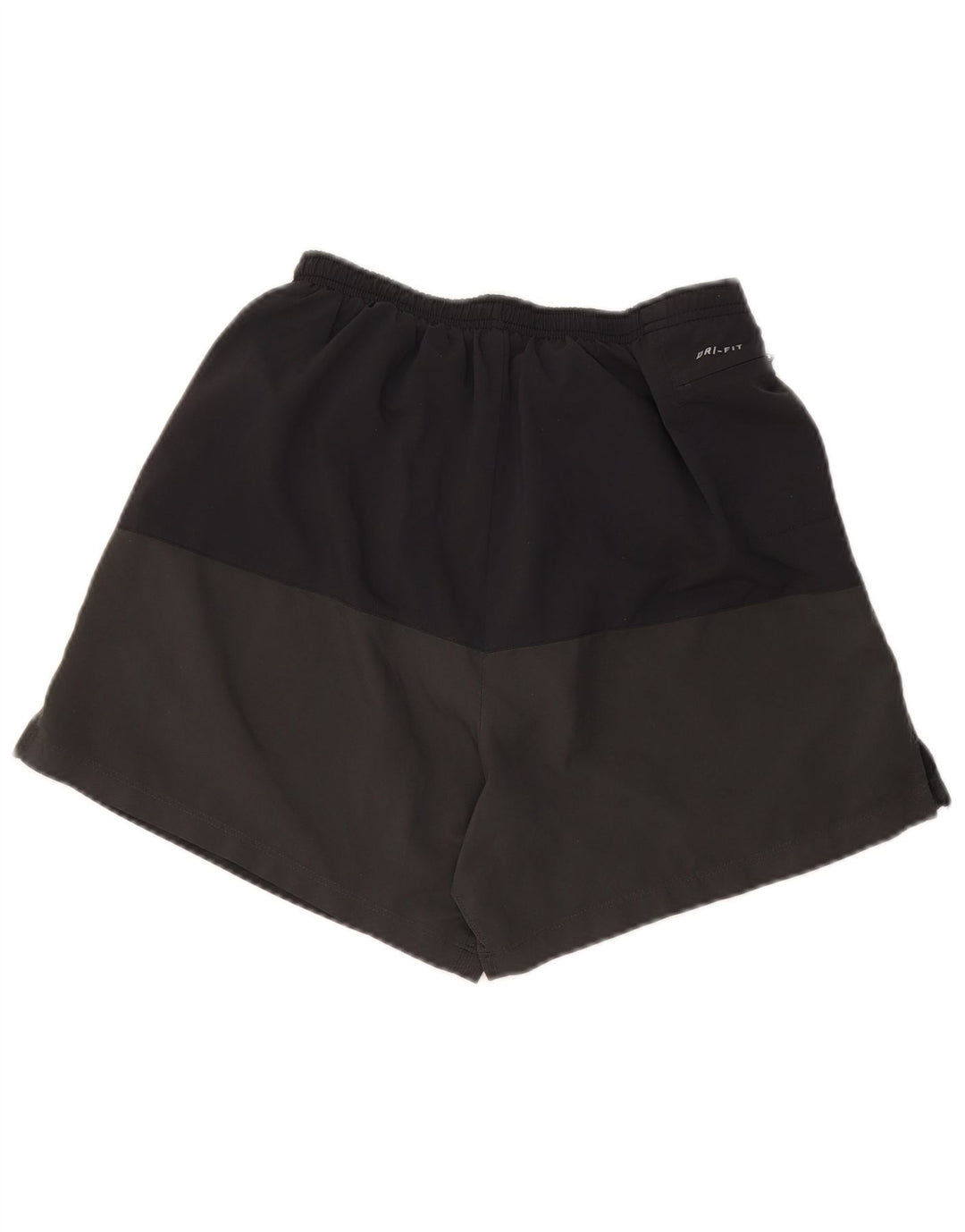 Shorts esportivos femininos Nike Dri Fit UK 12 cinza médio colorblock poliéster