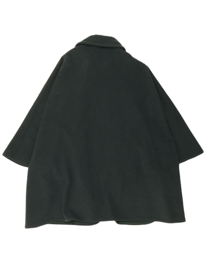Casaco poncho feminino vintage com peito duplo, tamanho único, verde