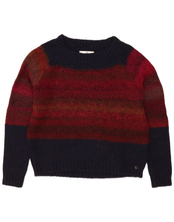 Suéter feminino Replay com gola canoa e gola redonda Reino Unido 10 pequeno bloco colorido azul marinho