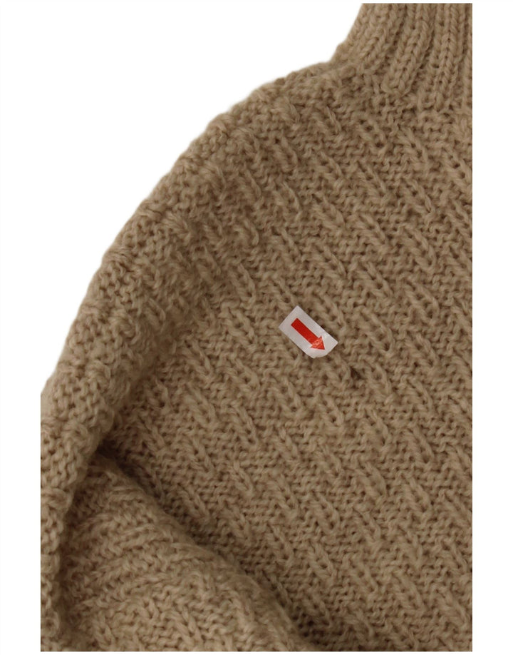 Suéter masculino VINTAGE com gola redonda XL bege