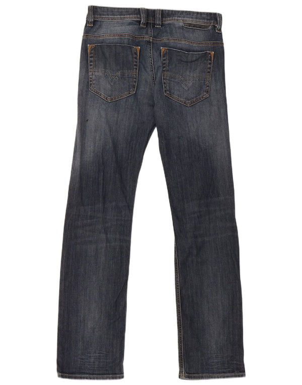 Diesel Masculino Safado Regular Slim Straight Jeans W27 L30 Azul Algodão