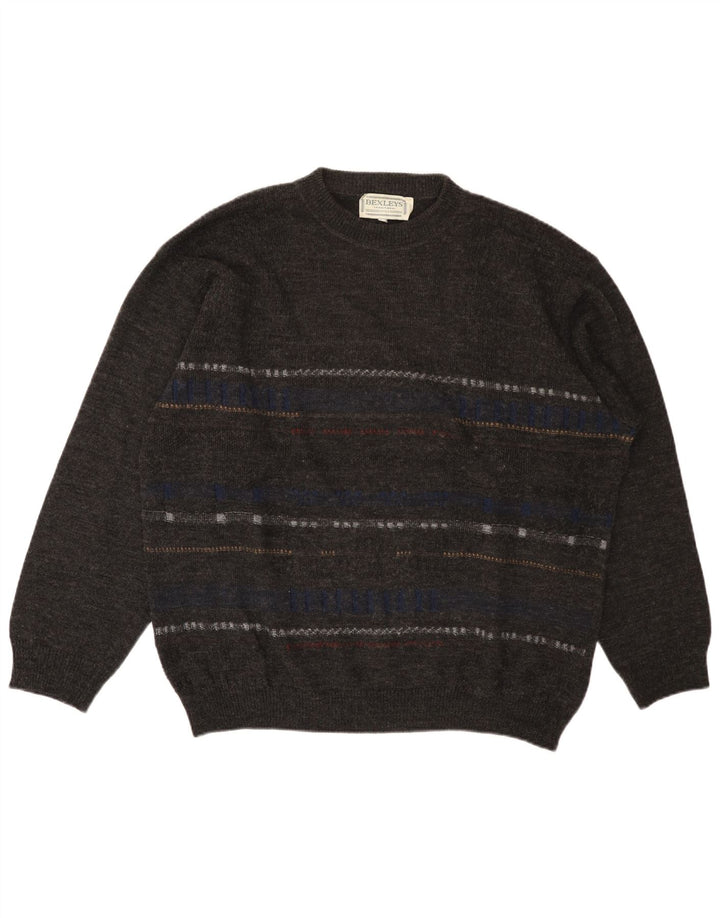 Suéter masculino BEXLEYS com gola redonda XL cinza listrado poliacrílico