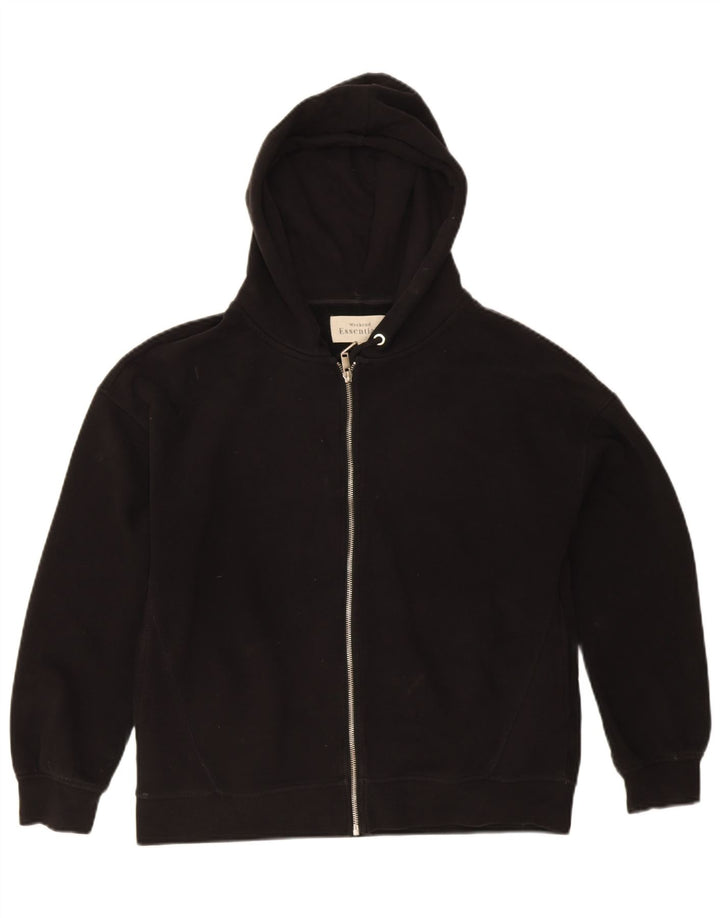 Suéter feminino Essentials com capuz e zíper Reino Unido 14 algodão preto médio