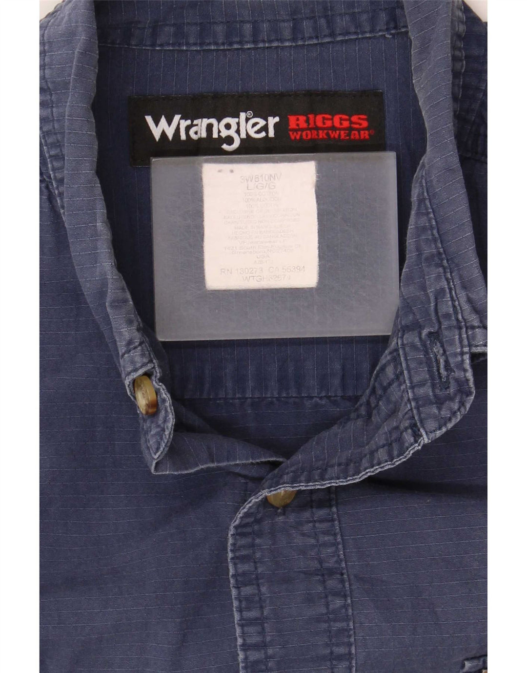 Wrangler Camisa masculina de manga curta grande algodão azul marinho