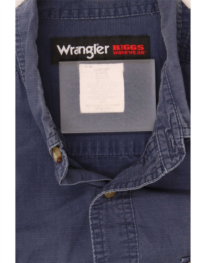 Wrangler Camisa masculina de manga curta grande algodão azul marinho
