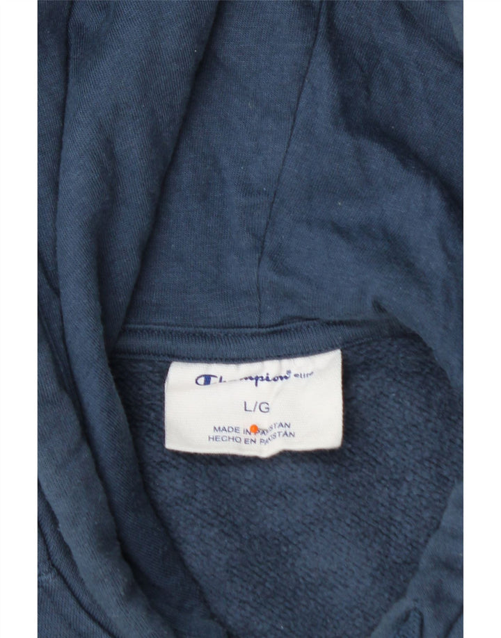 CHAMPION Mens Grant Fit moletom com capuz grande algodão azul