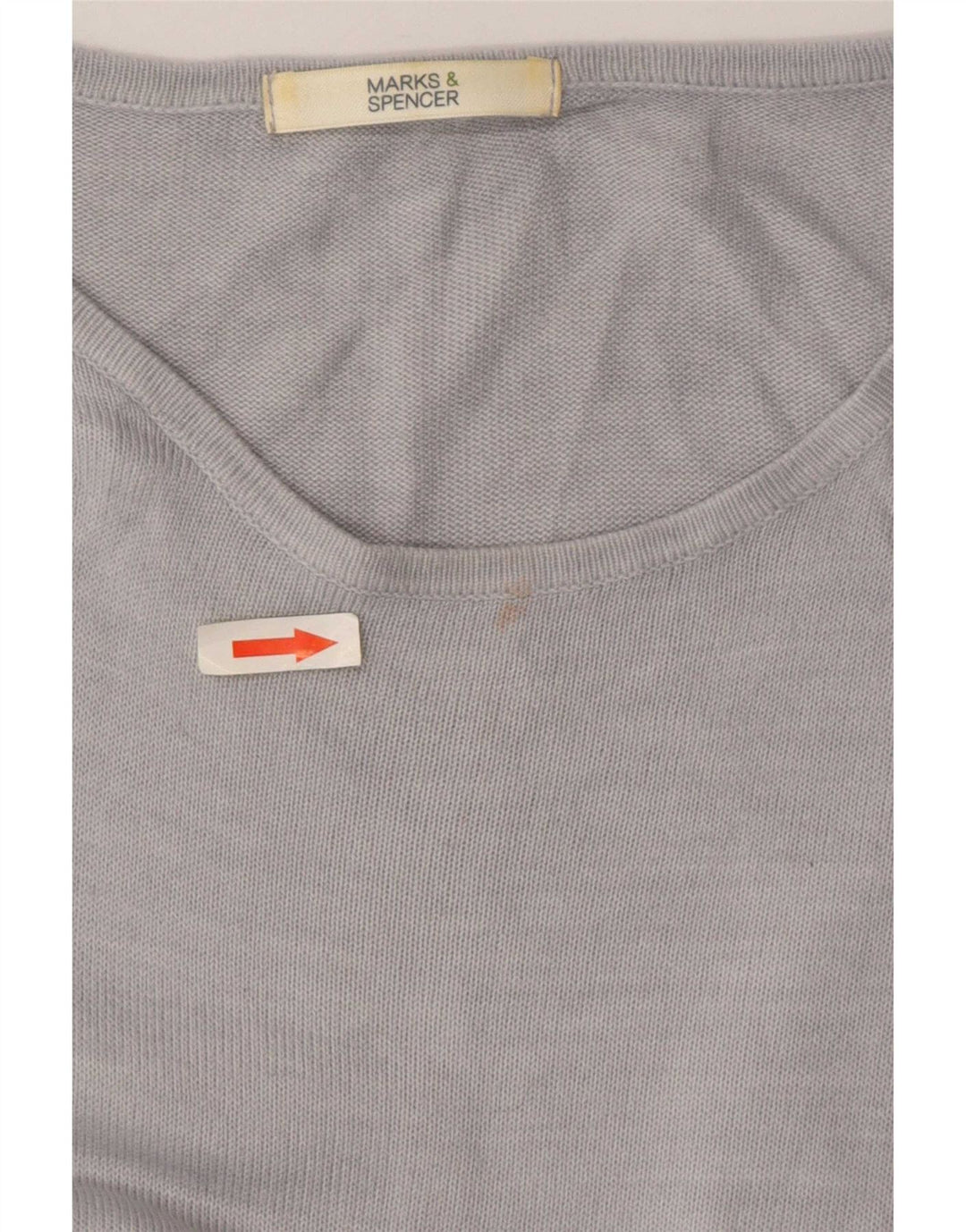 Suéter feminino Marks & Spencer com gola canoa Reino Unido 14 grande cinza