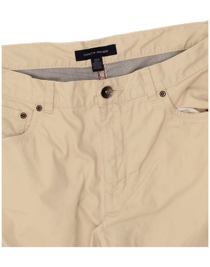 TOMMY HILFIGER Mens Straight Casual Trousers W33 L30  Beige Cotton Vintage Tommy Hilfiger and Second-Hand Tommy Hilfiger from Messina Hembry 
