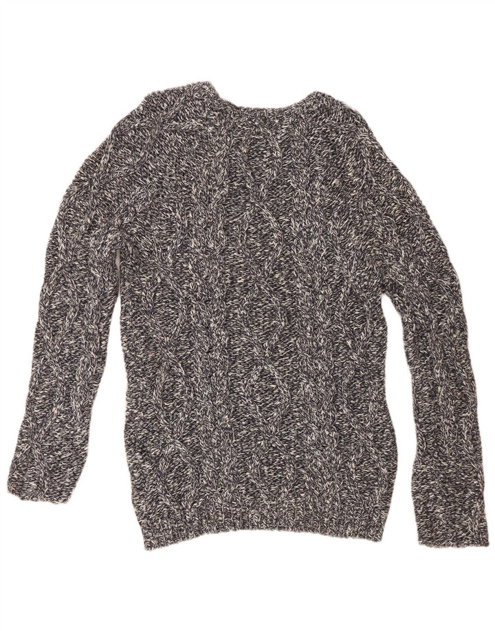 Suéter masculino Zara com gola canoa grande algodão manchado cinza