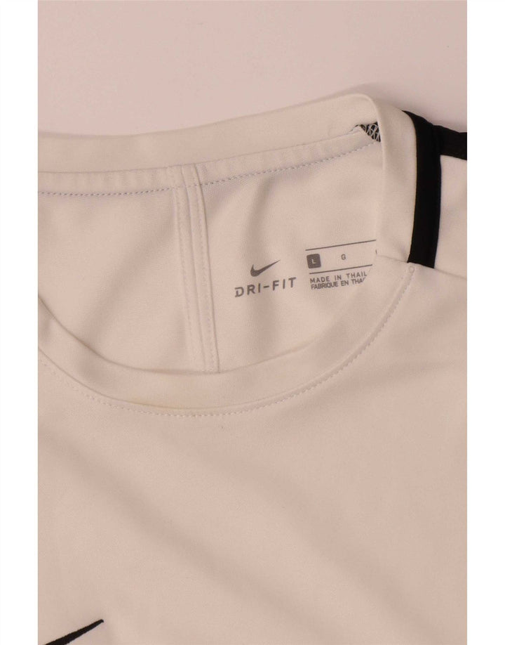 Camiseta Nike Masculina Dri Fit Top Grande Branco Colorblock Poliéster