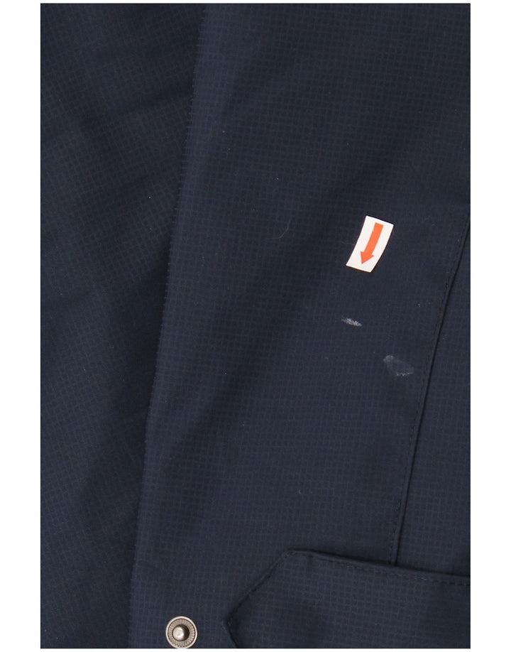 Jaqueta corta-vento masculina Izod UK 40 grande poliéster xadrez azul marinho