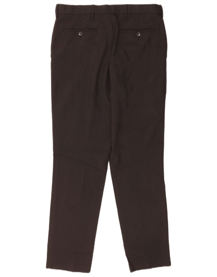 Calça casual masculina Marks & Spencer Slim Fit W32 L31 poliéster preto