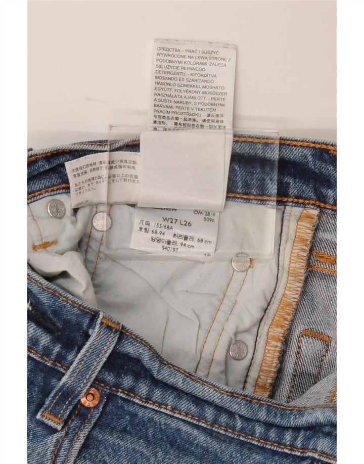 Jeans retos femininos Levi's W27 L26 algodão azul