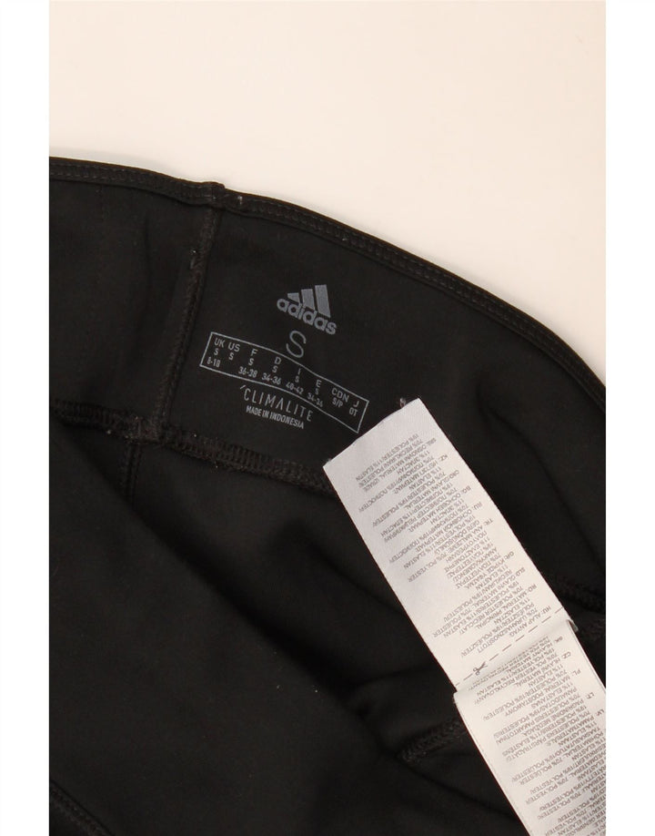 ADIDAS Womens Climalite Leggings UK 8/10 Pequeno Poliéster Preto