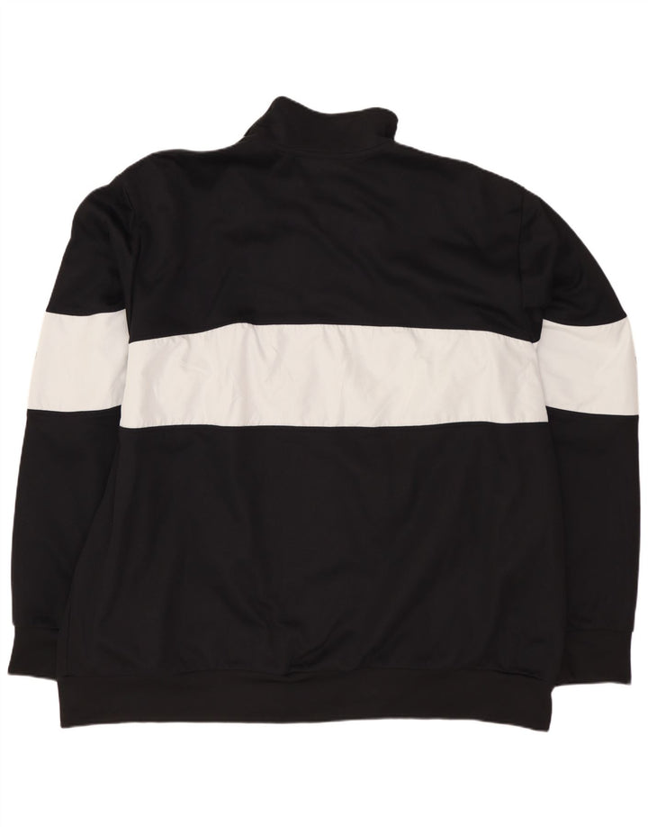 ADIDAS Mens Graphic Tracksuit Top Jacket 2XL Preto Colourblock Poliéster