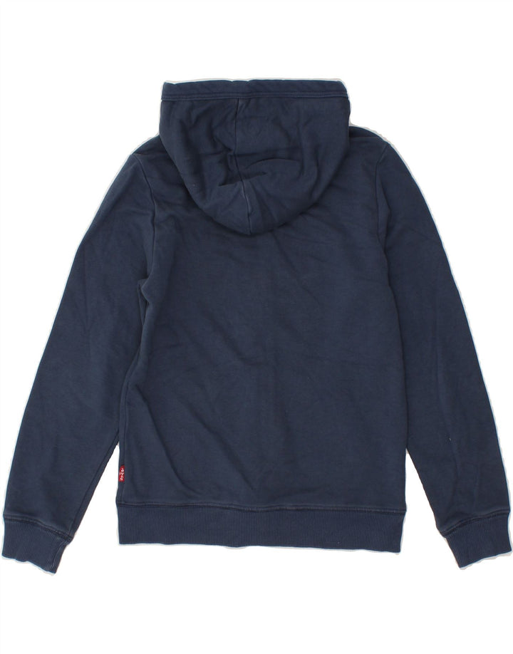 LEVI'S Boys Graphic Zip Hoodie Sweater 9-10 Years Navy Blue Cotton Vintage Levi's and Second-Hand Levi's from Messina Hembry 
