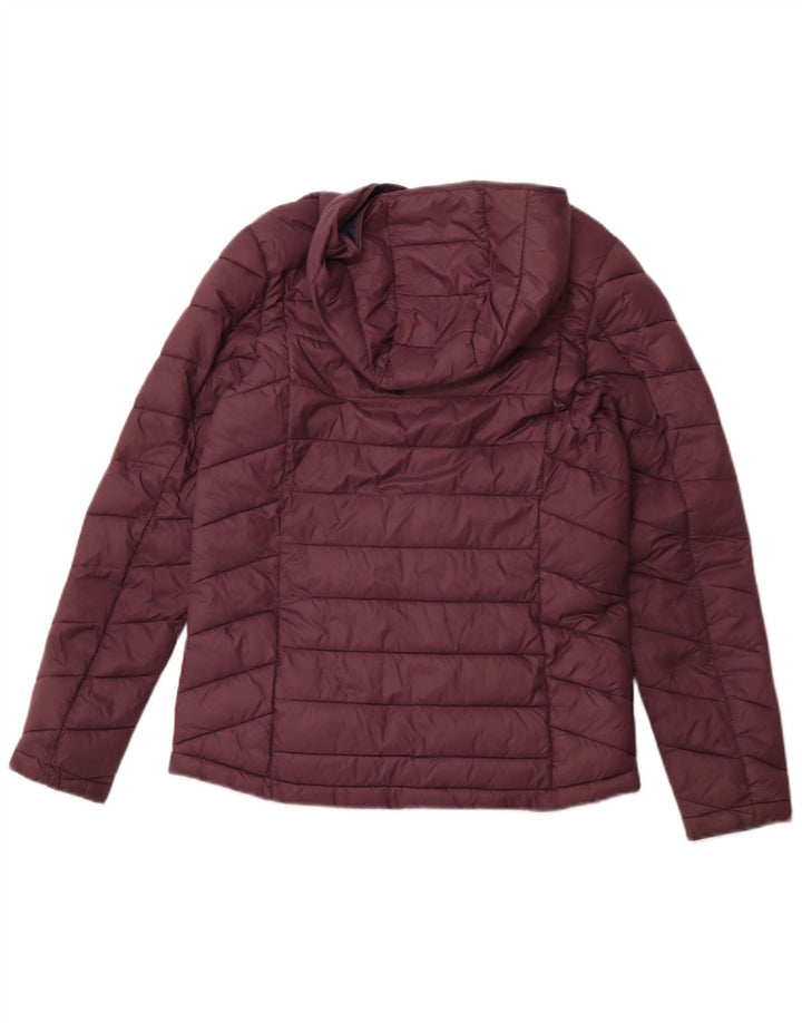Jaqueta acolchoada com capuz feminina FAT FACE UK 10 pequena marrom nylon