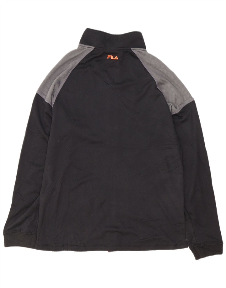 FILA Mens Treino Top Jaqueta Grande Poliéster Colorblock Preto