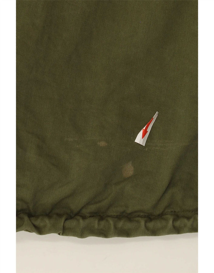 Jaqueta bomber feminina Zara com estampa gráfica grande Reino Unido 14 algodão cáqui médio