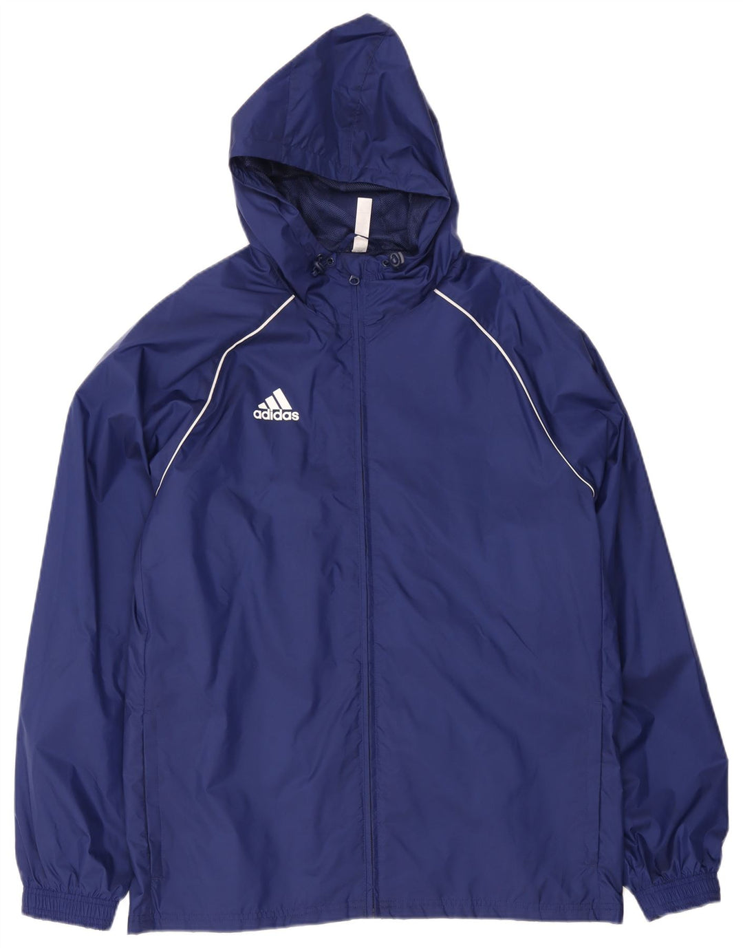 Jaqueta de chuva com capuz masculina Adidas UK 40 grande poliéster azul marinho