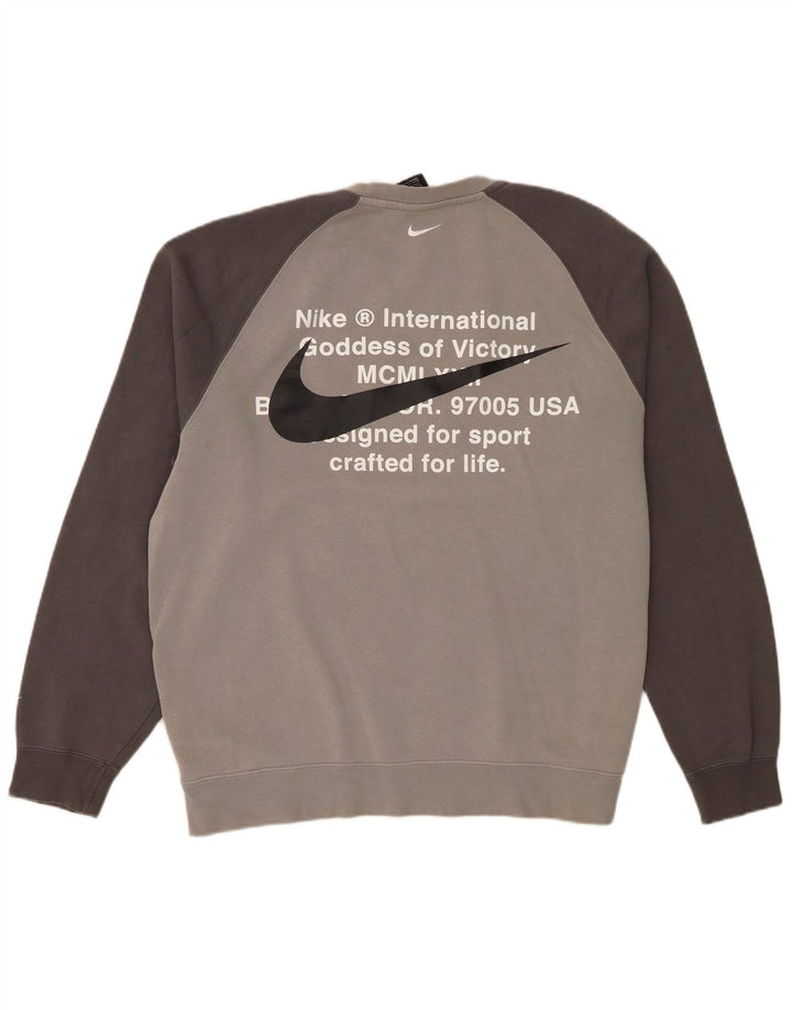 Moletom gráfico masculino Nike Jumper grande algodão cinza