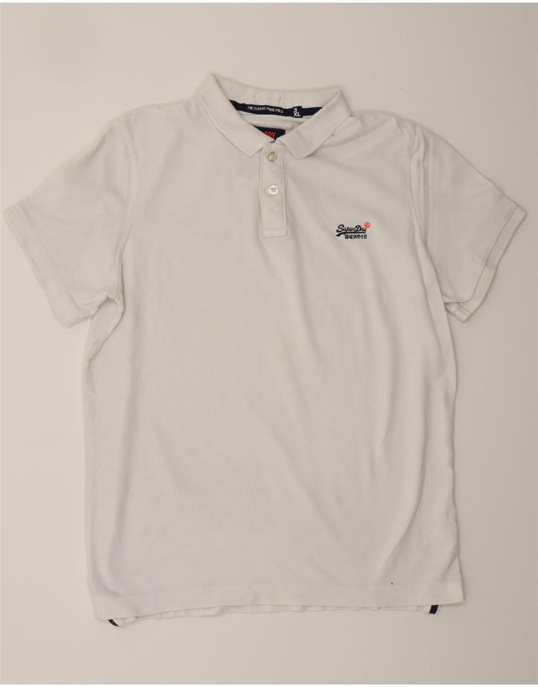 Camisa polo masculina SUPERDRY Classic Fit 3XL algodão branco