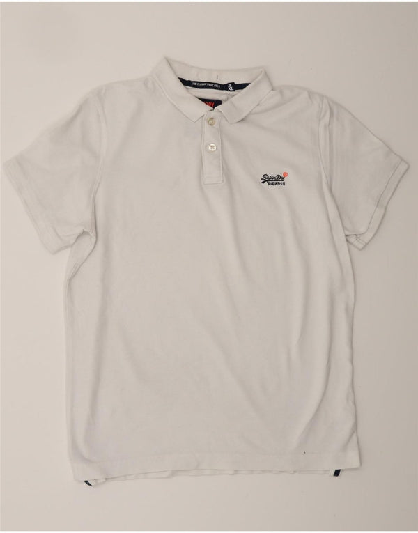 Camisa polo masculina SUPERDRY Classic Fit 3XL algodão branco