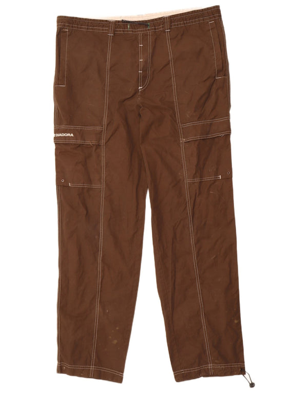 Calças cargo retas masculinas Diadora XL W38 L32 algodão marrom