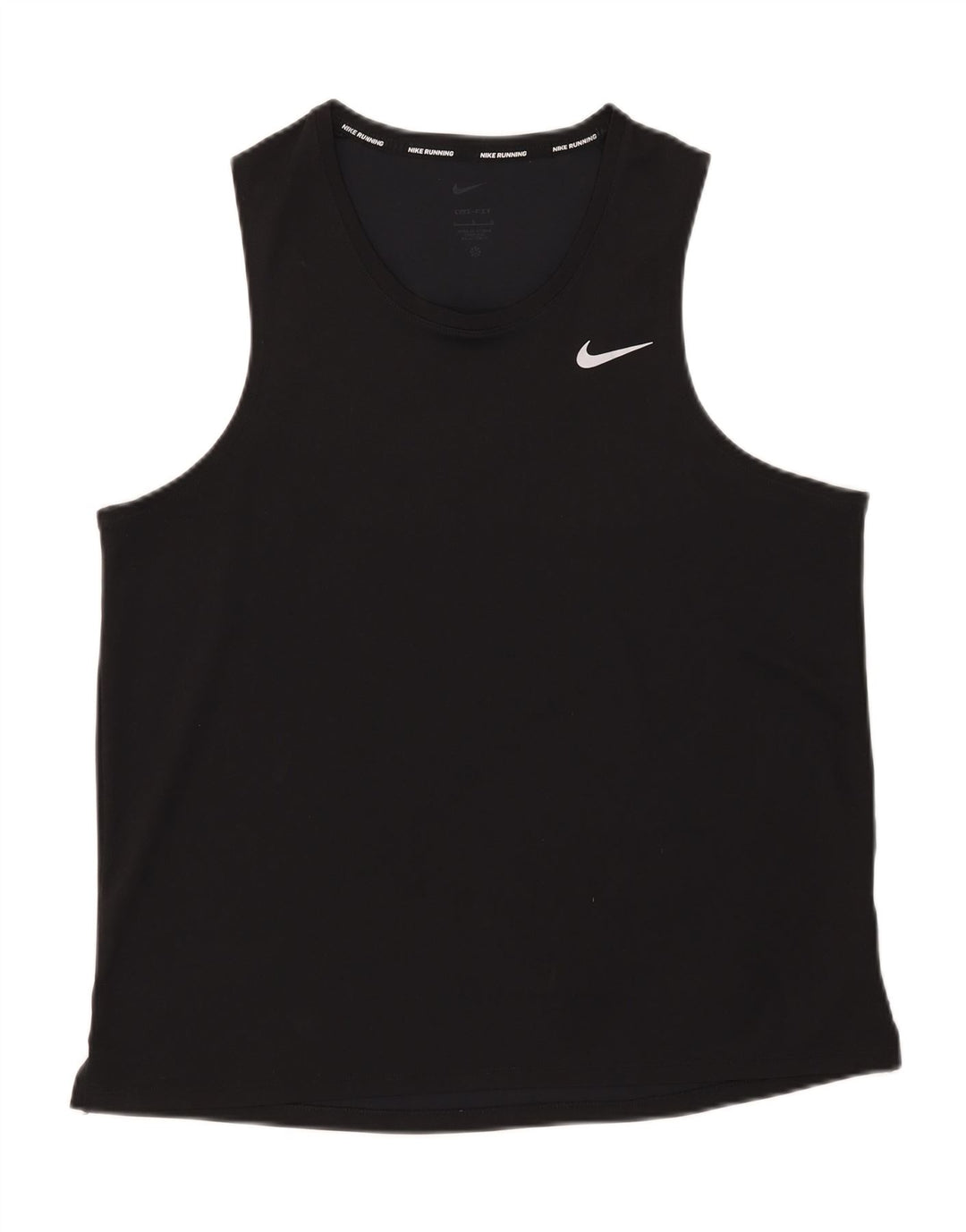 Nike Womens Dri Fit Vest Top UK 16 Grande Poliéster Preto