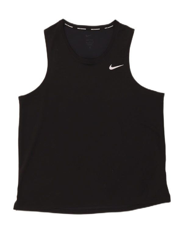 Nike Womens Dri Fit Vest Top UK 16 Grande Poliéster Preto