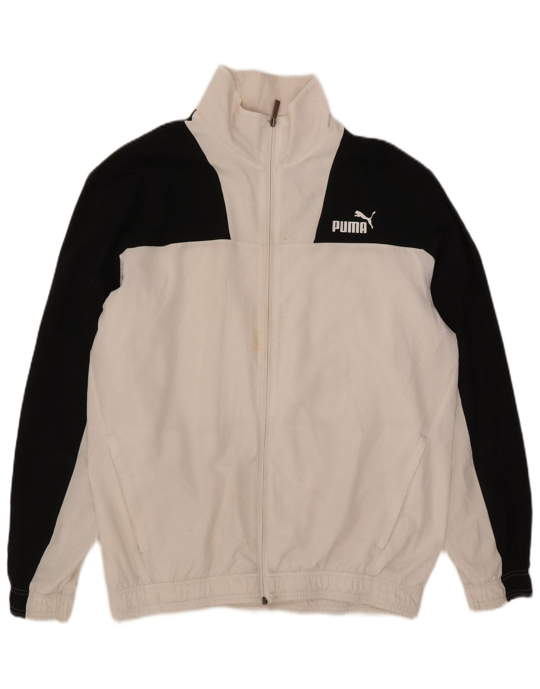 Puma Mens Treino Top Jaqueta Grande Poliéster Colorblock Branco