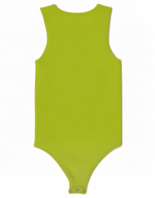 Macacão feminino sem mangas Zara UK 12 viscose verde médio