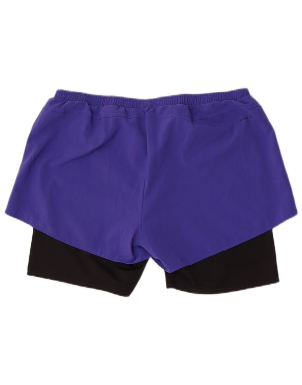 Adidas Womens Aeroready Sport Shorts UK 16/18 Grande Roxo Colorblock