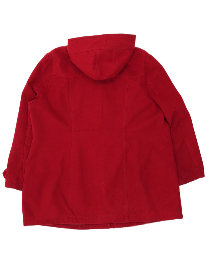 Casaco feminino vintage com capuz IT 54/56 3XL poliéster vermelho