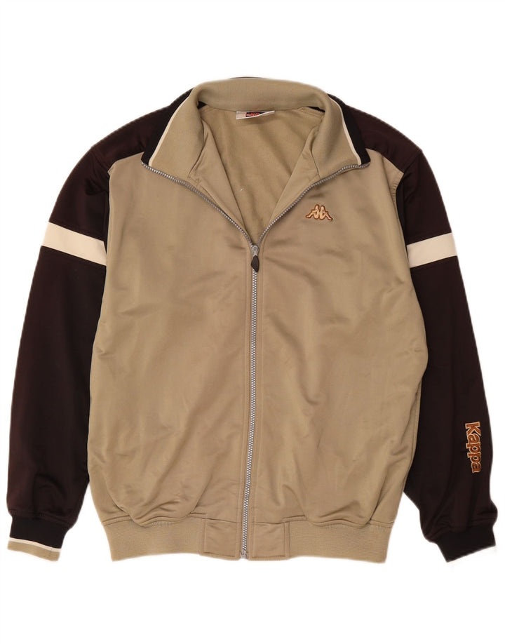 Kappa Mens Treino Top Jacket Pequeno Bege Colourblock Poliéster