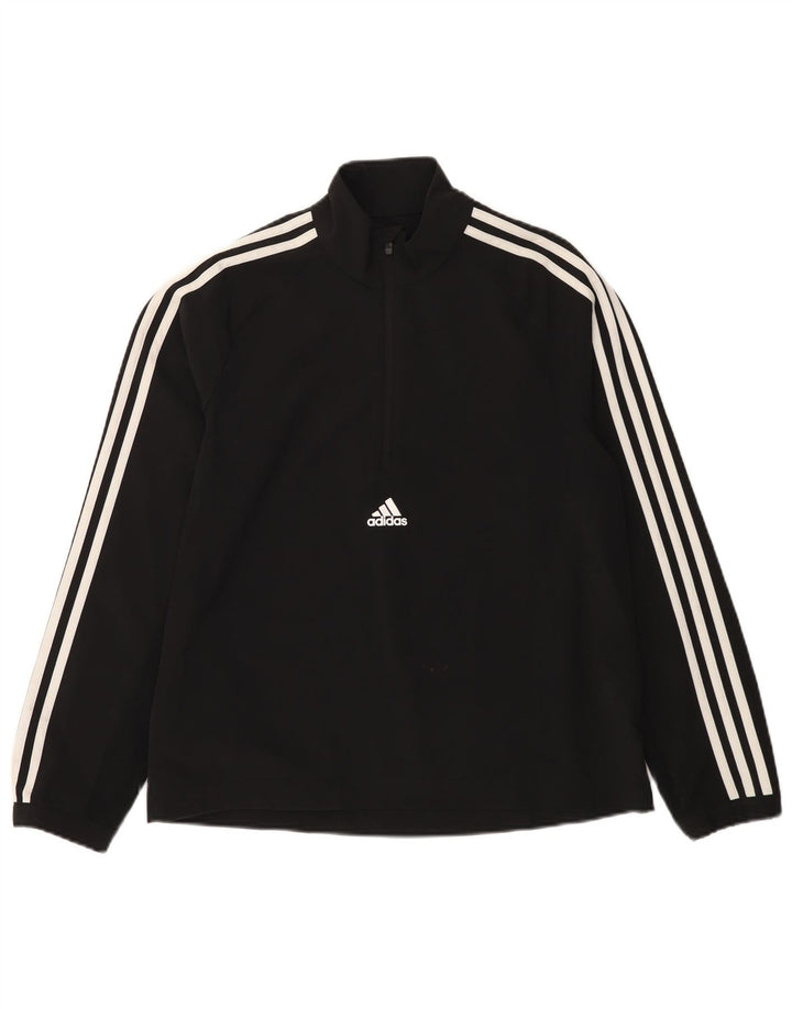 ADIDAS Womens Oversized Pullover Tracksuit Top Reino Unido 8/10 Pequeno Preto