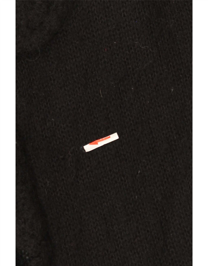 Suéter cardigã feminino Laura Ashley Reino Unido 14 grande preto