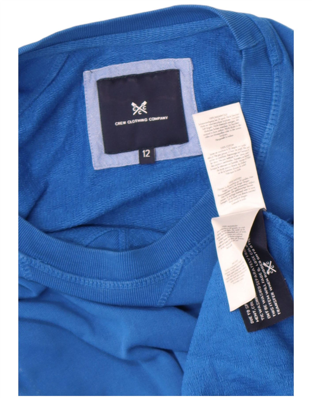 Crew Clothing moletom feminino Jumper UK 12 algodão azul médio