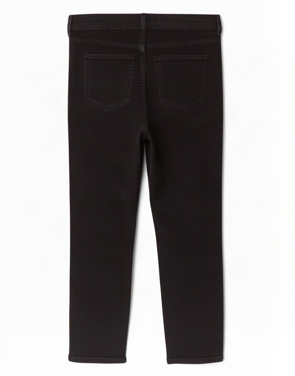 Jeans Marks & Spencer feminino slim fit cortado Reino Unido 14 grande W34 L23 preto