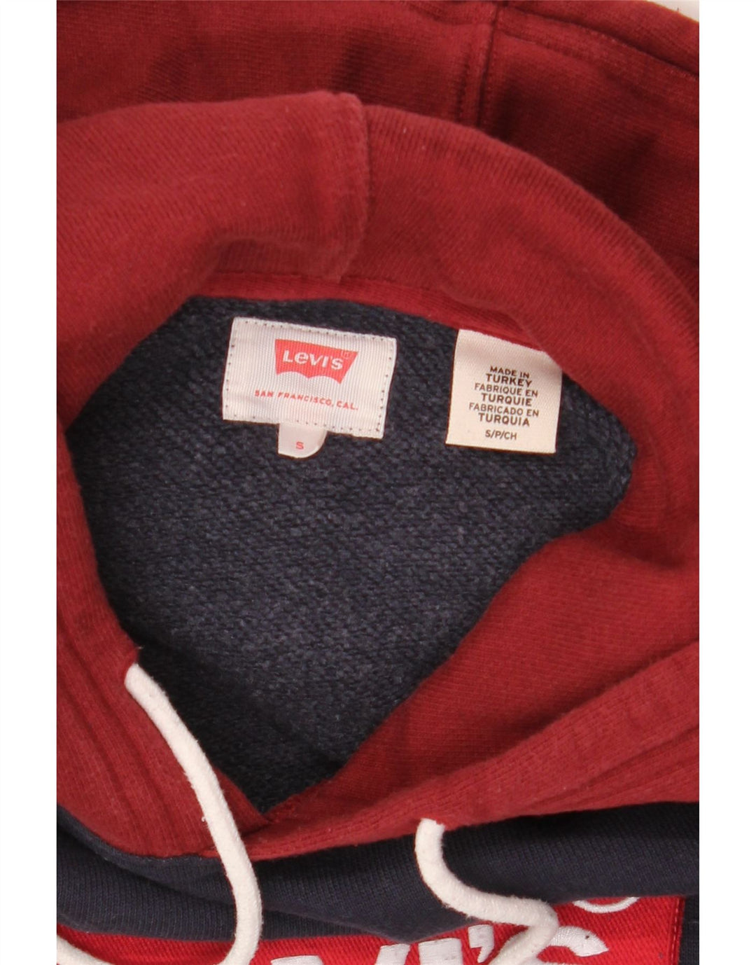 Suéter com capuz gráfico masculino LEVI'S pequeno algodão azul marinho