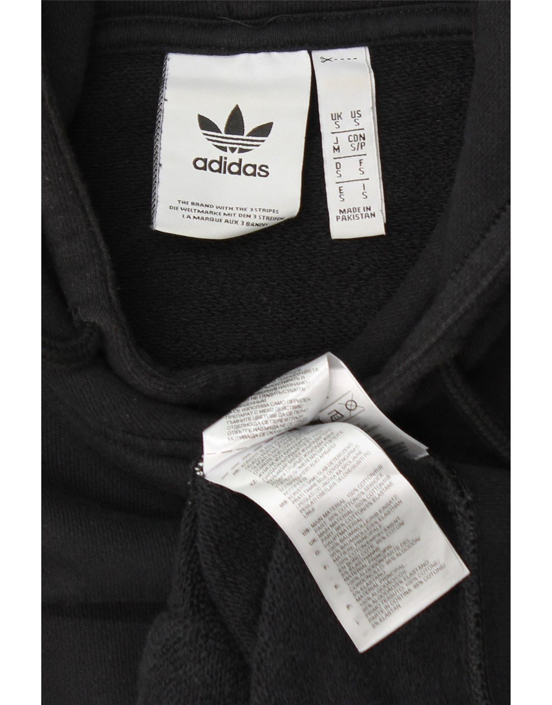 Adidas Mens Hoodie Jumper Pequeno Algodão Preto