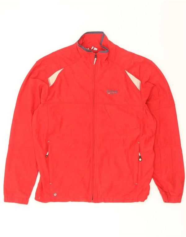 Brugi Mens Tracksuit Top Jacket Medium Red Colourblock Polyester