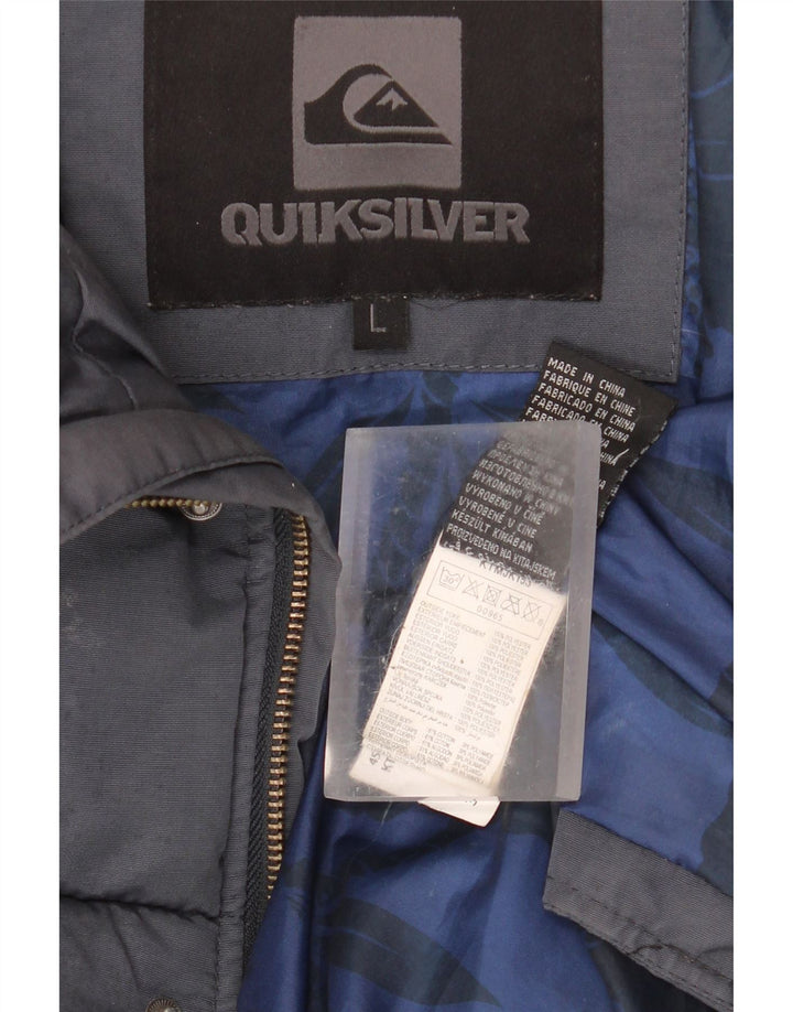 Jaqueta acolchoada masculina Quiksilver UK 40 grande algodão azul marinho