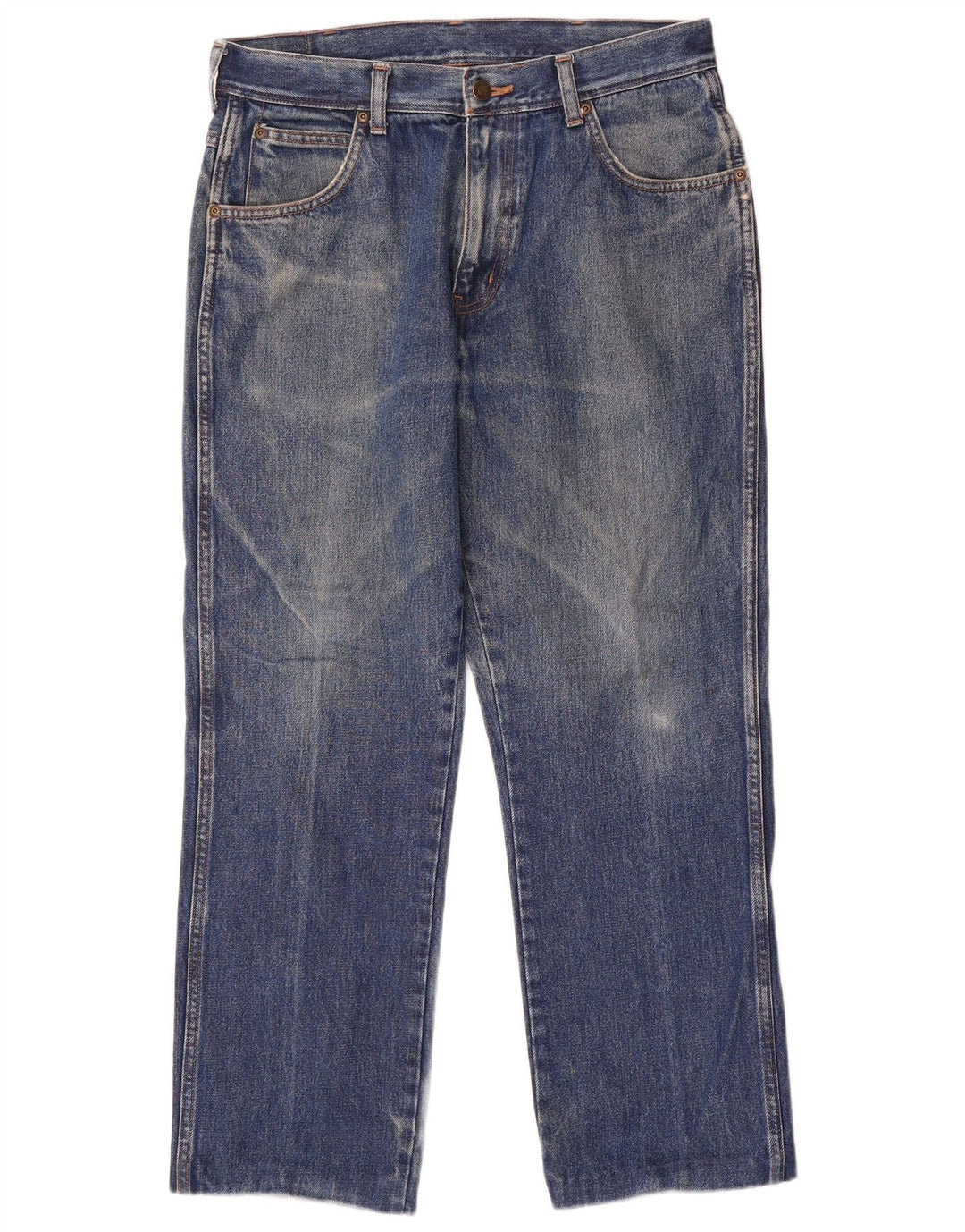 Wrangler masculino regular fit jeans reto W32 L27 algodão azul