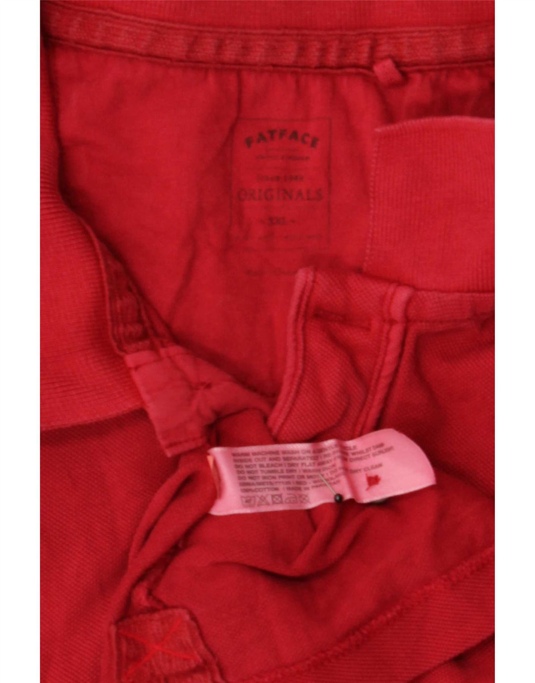 Camisa polo masculina Fat Face 2XL algodão vermelho