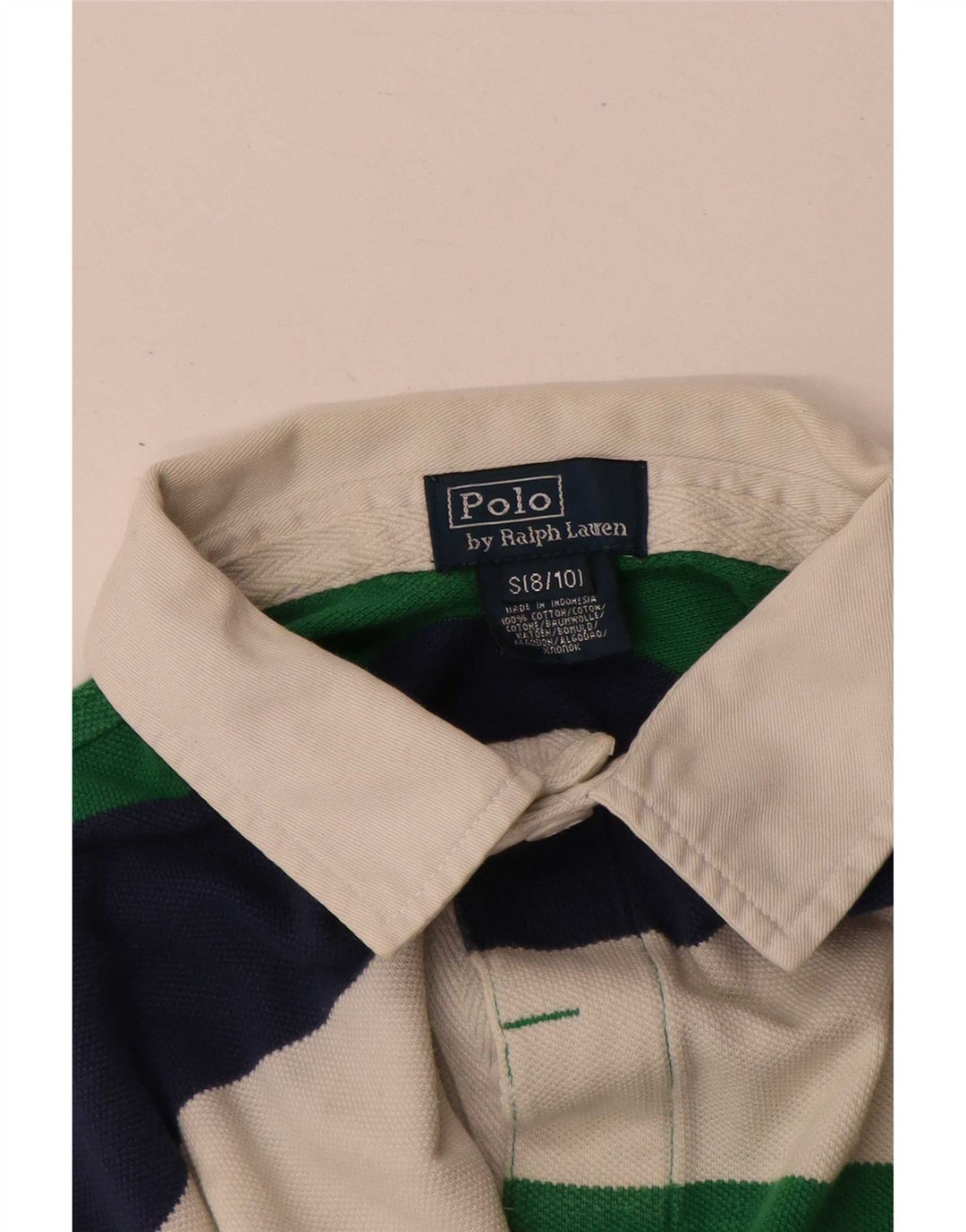 Polo Ralph Lauren Camisa de rugby masculina 8-9 anos pequena multicolorida